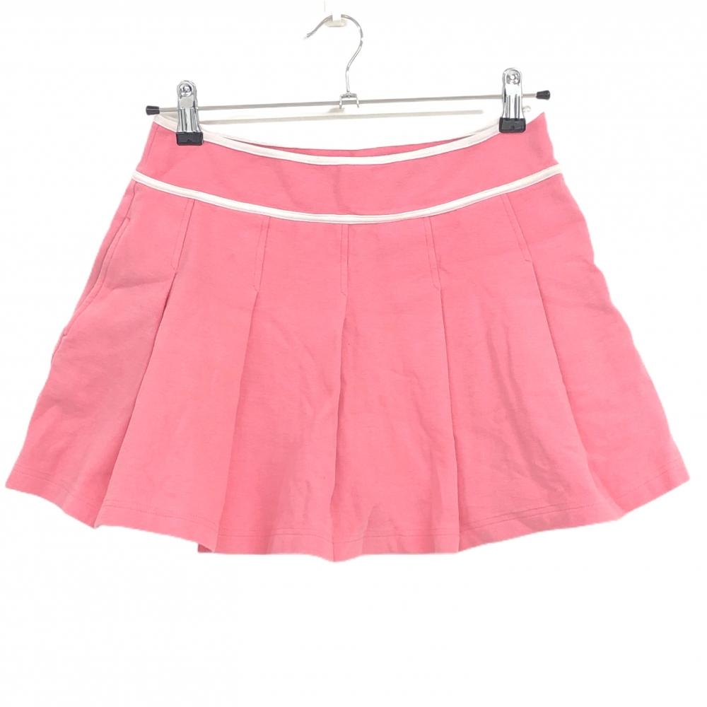 ジャックバニー スカート ライトピンク×白 内側インナーパンツ ロゴプリント レディース 0(S) ゴルフウェア Jack Bunny