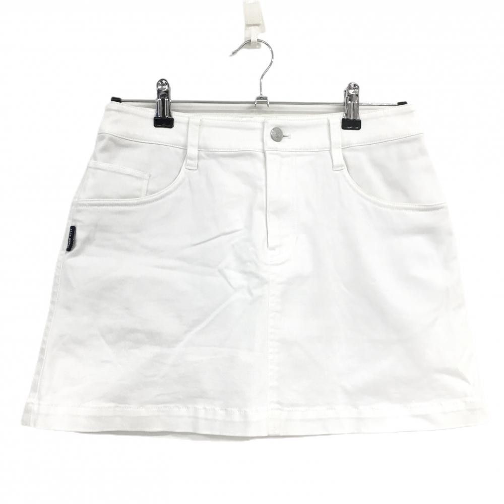ジャックバニー スカート 白 ロゴネイビー ストレッチ  レディース 1(M) ゴルフウェア Jack Bunny