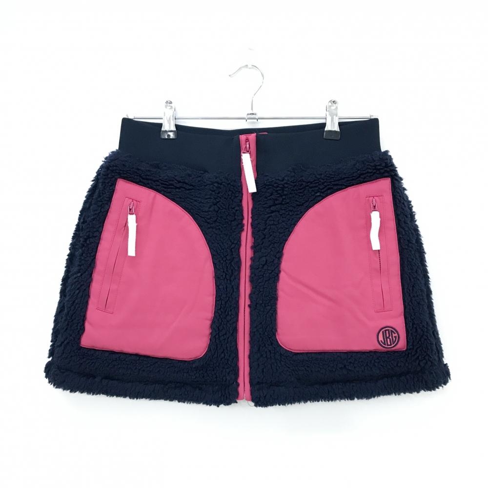 ジャックバニー スカート ネイビー×ピンク メッシュ裏地 フリントジップ  レディース 1(M) ゴルフウェア Jack Bunny