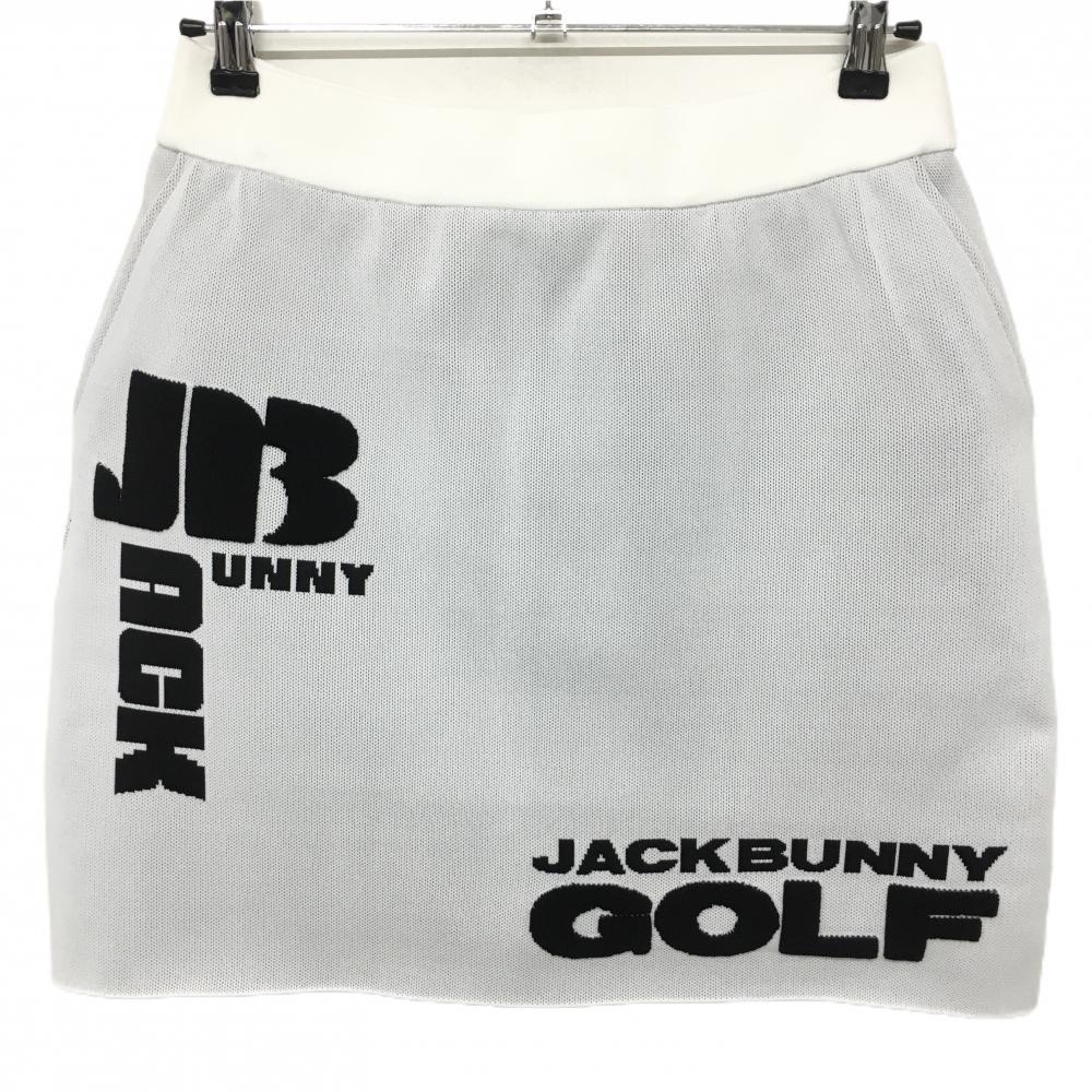 【新品】ジャックバニー スカート 白×黒 ビッグロゴ 内側インナーパンツ レディース 2(L) ゴルフウェア 2024年モデル Jack Bunny