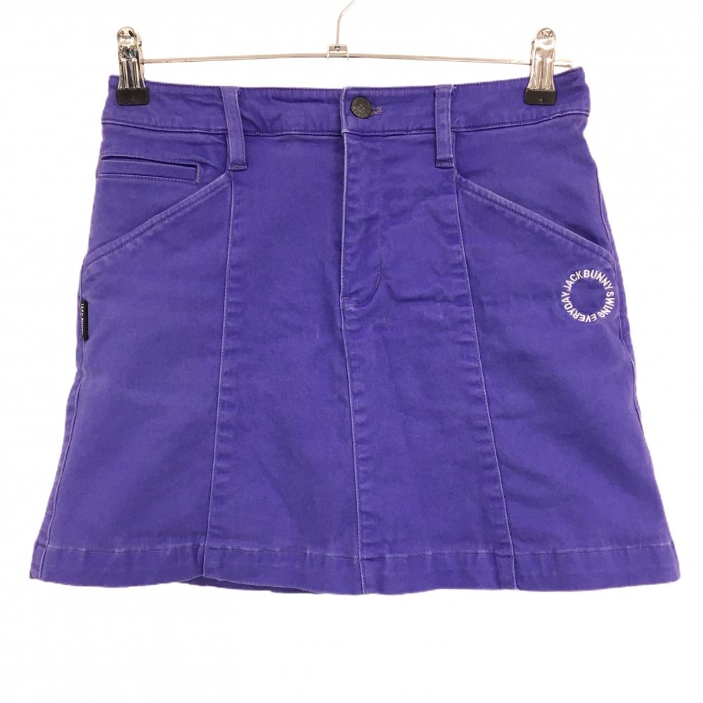 ジャックバニー スカート パープル×白 内側インナーパンツ ロゴ白 ストレッチ レディース 1(M) ゴルフウェア Jack Bunny