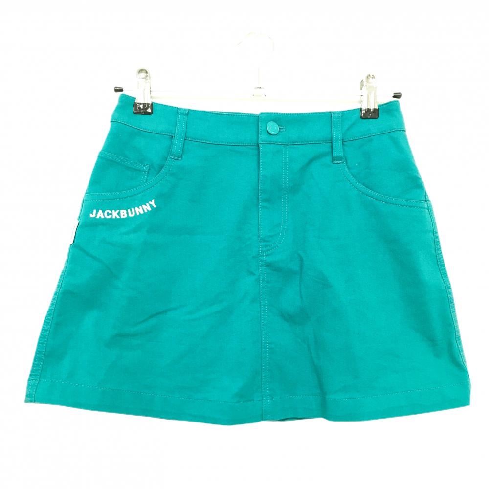 【美品】ジャックバニー×コカ・コーラ スカート ブルーグリーン×白 内側インナーパンツ  レディース 0(S) ゴルフウェア Jack Bunny