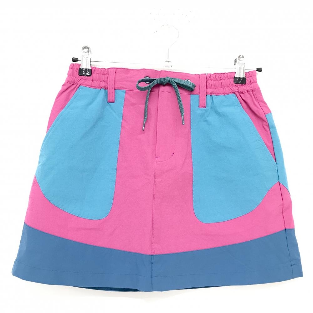【新品】ジャックバニー スカート ダークピンク×ターコイズグリーン ストレッチ ナイロン混  レディース 1(M) ゴルフウェア Jack Bunny