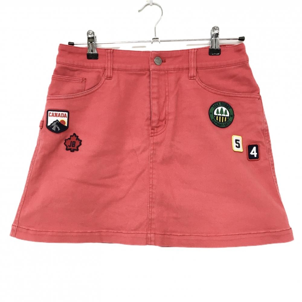 ジャックバニー スカート レッド系 ロゴワッペン ストレッチ レディース 1(M) ゴルフウェア Jack Bunny