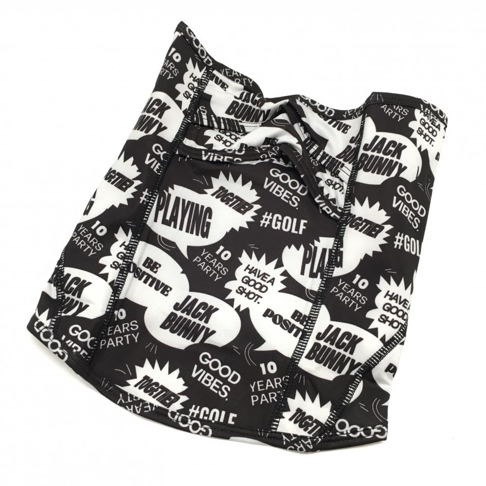 【新品】ジャックバニー フェイスカバー 黒×白 コミック総柄 UVカット レディース FR ゴルフウェア Jack Bunny