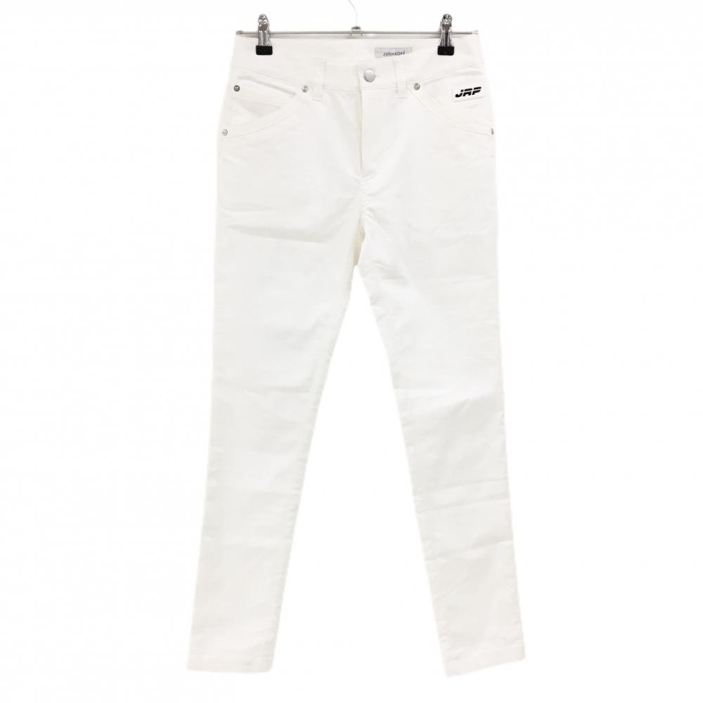【美品】ジュンアンドロペ パンツ 白 ストレッチ レディース S ゴルフウェア JUN＆ROPE