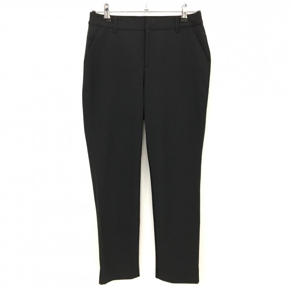 【美品】ジュンアンドロペ ストレッチパンツ 黒 腰・内側サイドメッシュ 裾スリット  レディース M ゴルフウェア JUN＆ROPE