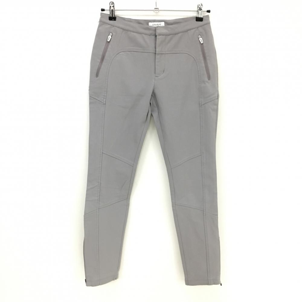 ジュンアンドロペ パンツ グレー 裾ジップ ストレッチ  レディース M ゴルフウェア JUN＆ROPE