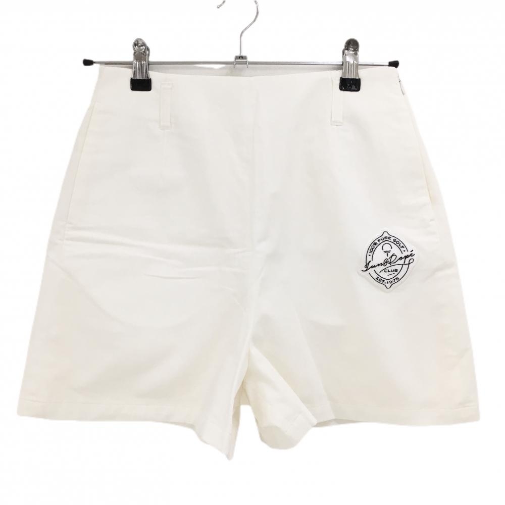 【新品】ジュンアンドロペ ショートパンツ アイボリー WATER GUARD 裏地付 ストレッチ レディース M ゴルフウェア JUN＆ROPE
