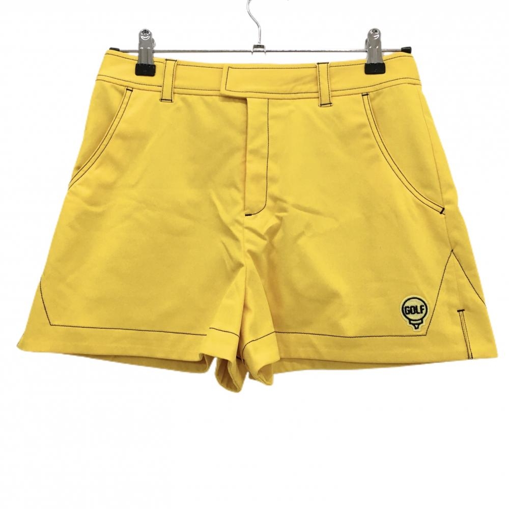 【新品】ジュンアンドロペ ショートパンツ イエロー ステッチ黒 WATER GUARD レディース M ゴルフウェア JUN＆ROPE