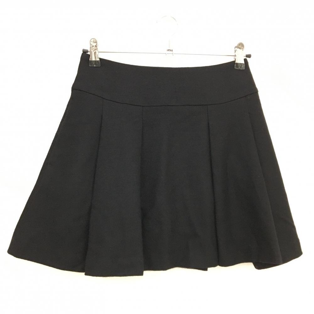 【美品】ジュンアンドロペ プリーツスカート 黒 ウール100％ 内側インナーパンツ レディース S ゴルフウェア JUN＆ROPE