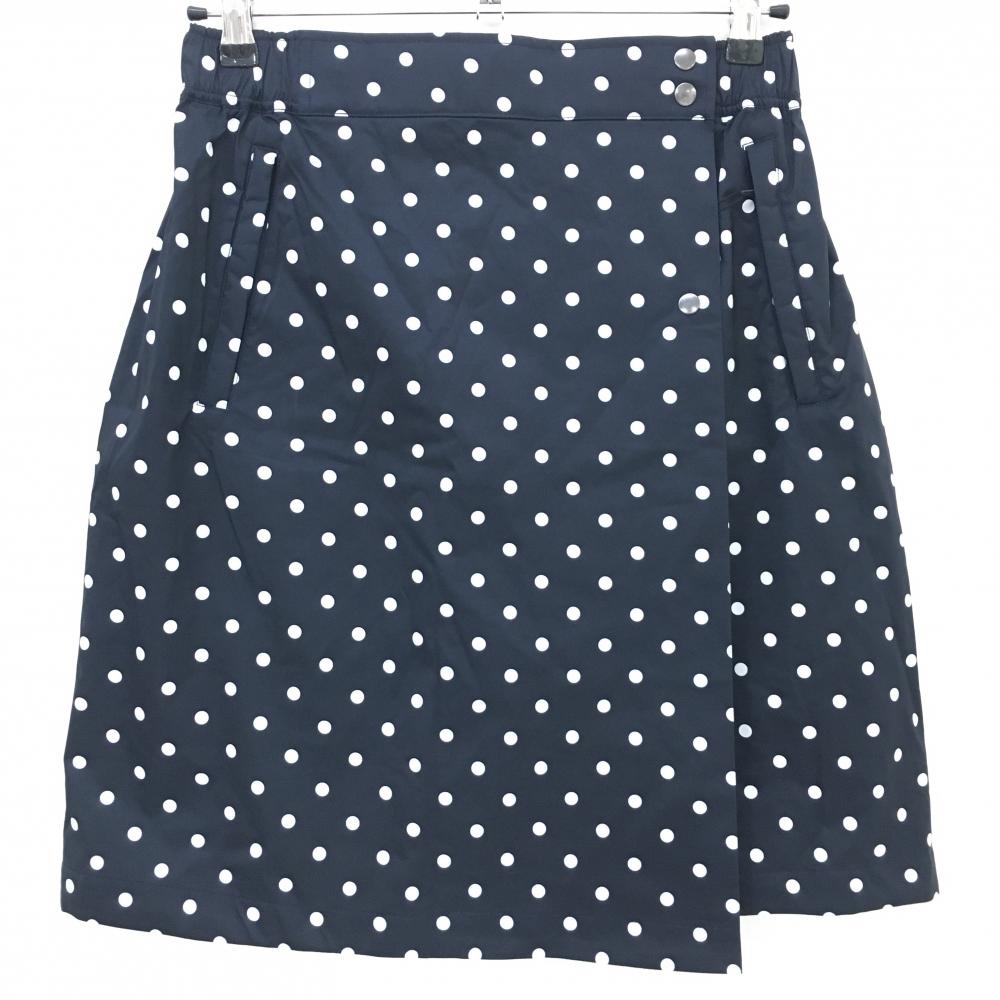 【新品】ジュンアンドロペ スカート ネイビー×白 ドット 裏地メッシュ 撥水 レディース L ゴルフウェア JUN＆ROPE