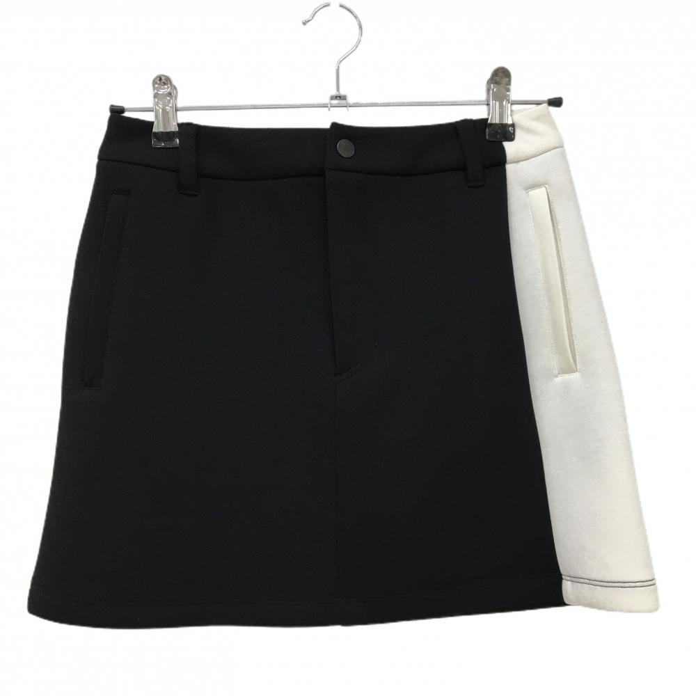 ジュンアンドロペ スカート 黒×白 バックロゴ  レディース S ゴルフウェア JUN＆ROPE