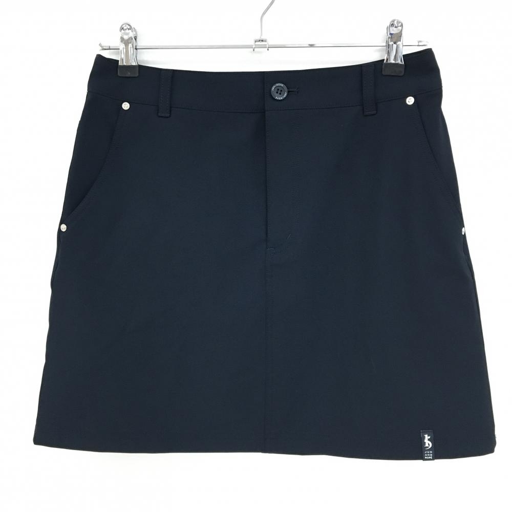 【超美品】ジュンアンドロペ ストレッチスカート ダークネイビー 刺しゅう  レディース L ゴルフウェア JUN＆ROPE