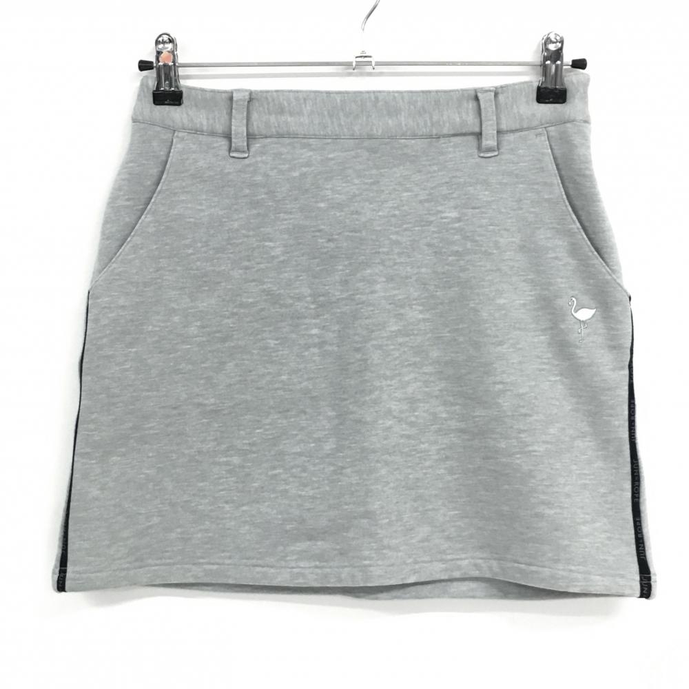 ジュンアンドロペ スカート グレー サイド黒ライン 裏微起毛  レディース S ゴルフウェア JUN＆ROPE