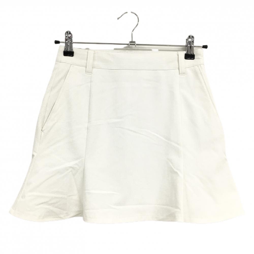 【美品】ジュンアンドロペ ストレッチスカート 白 無地 裏地付  レディース XS ゴルフウェア JUN＆ROPE