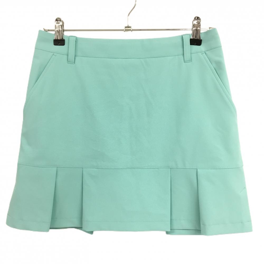 【超美品】ジュンアンドロペ プリーツスカート ライトブルー バックロゴ 内側インナーパンツ レディース L ゴルフウェア JUN＆ROPE