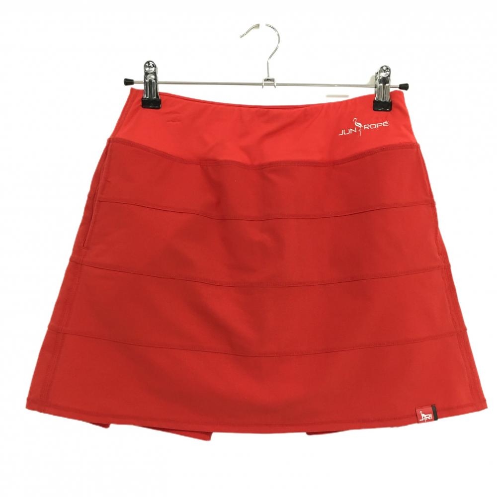 ジュンアンドロペ スカート レッド 切替 ステッチ 内側インナーパンツ レディース M ゴルフウェア JUN＆ROPE