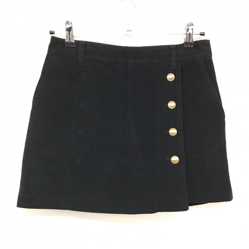 【超美品】ジュンアンドロペ スカート 黒 コーデュロイ風生地 バックロゴ 内側インナーパンツ レディース M ゴルフウェア JUN＆ROPE