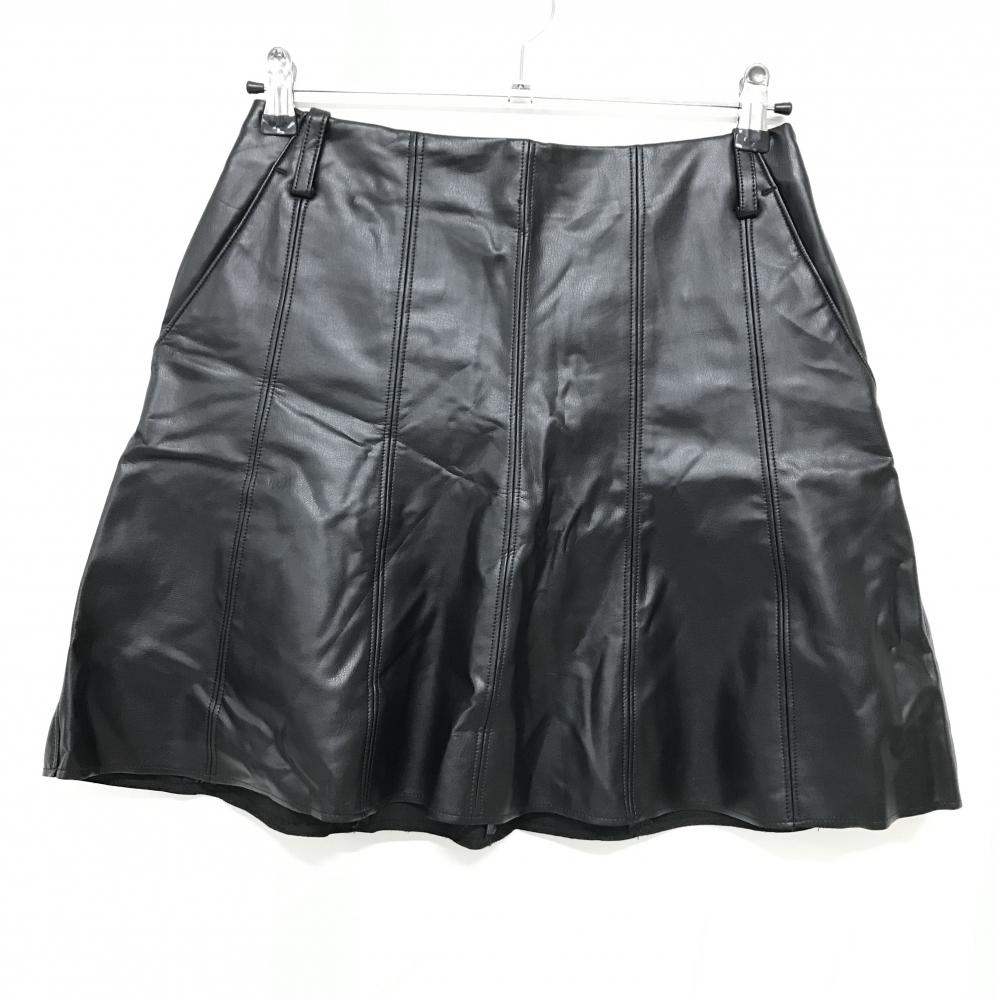 【超美品】ジュンアンドロペ スカート 黒 合成皮革 レディース M ゴルフウェア JUN＆ROPE