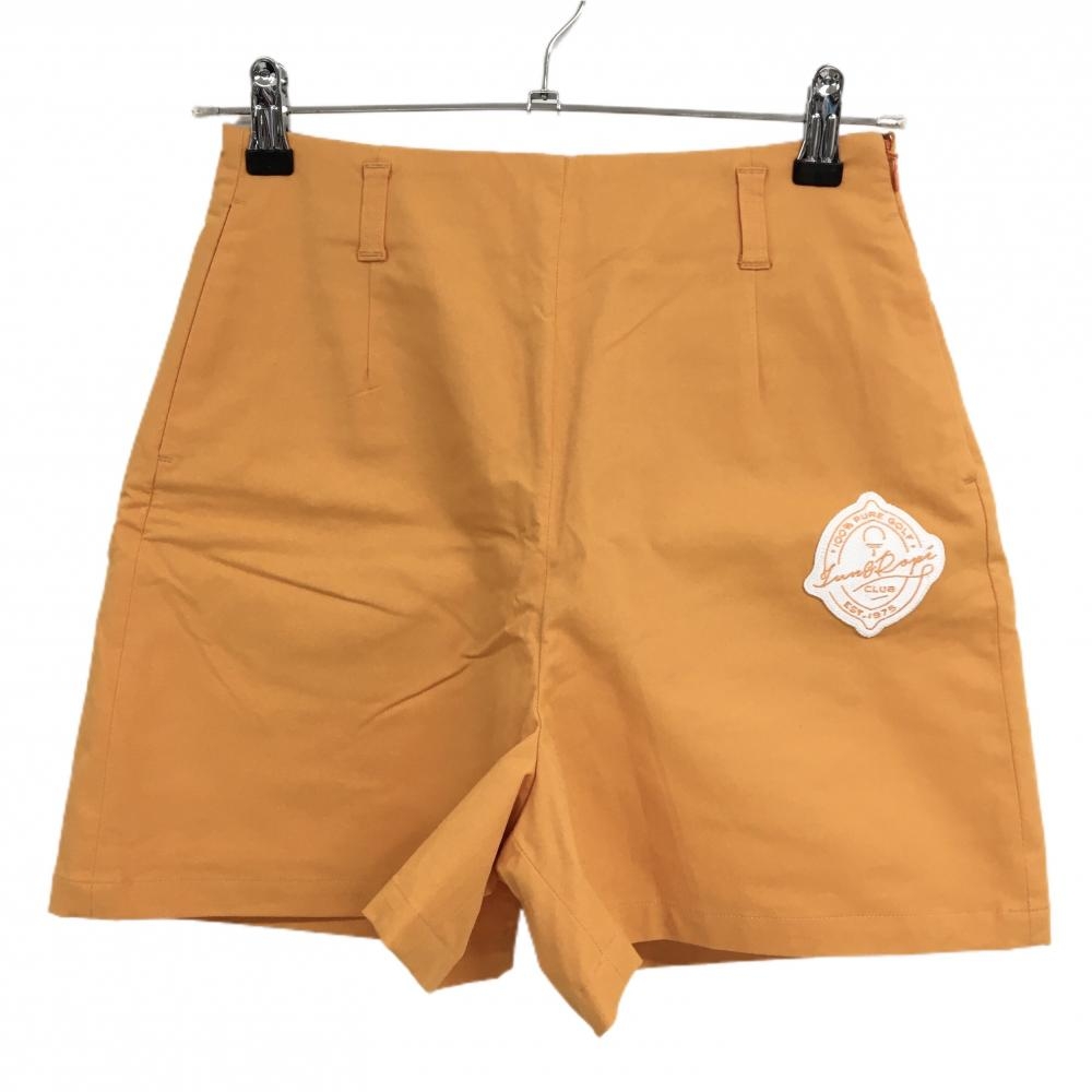 【超美品】ジュンアンドロペ キュロットスカート オレンジ ロゴワッペン 裏地付き ストレッチ レディース M ゴルフウェア JUN＆ROPE