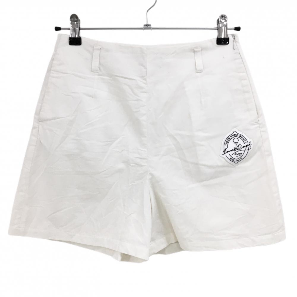 ジュンアンドロペ キュロットスカート 白 ワッペン 裏地付 レディース L ゴルフウェア JUN＆ROPE