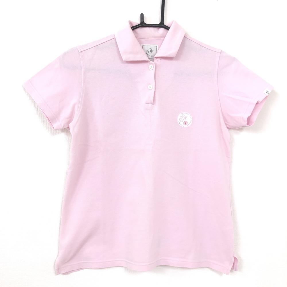 ZOY ゾーイ 半袖ポロシャツ ライトピンク 刺繍 レディース M ゴルフウェア