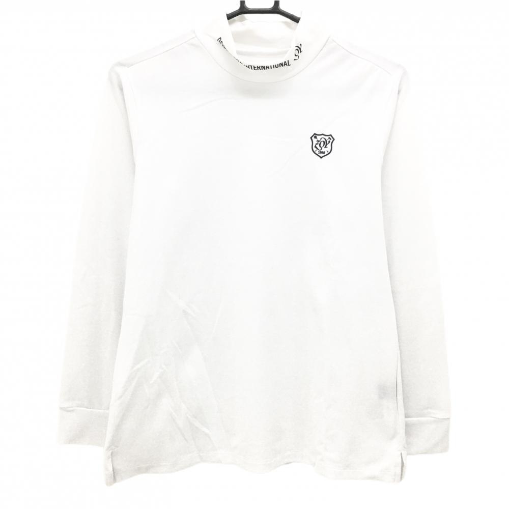 ゾーイ 長袖ハイネックシャツ 白 ロゴ ストレッチ レディース 40(L) ゴルフウェア ZOY