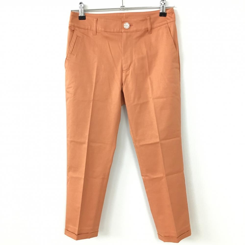 【美品】ゾーイ パンツ オレンジ×グレー シンプル ストレッチ レディース 36(S) ゴルフウェア ZOY