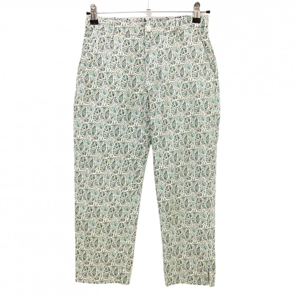 【超美品】ゾーイ×LIBERTY パンツ ライトブルー×ブラウン ペイズリー柄  レディース 38(M) ゴルフウェア ZOY