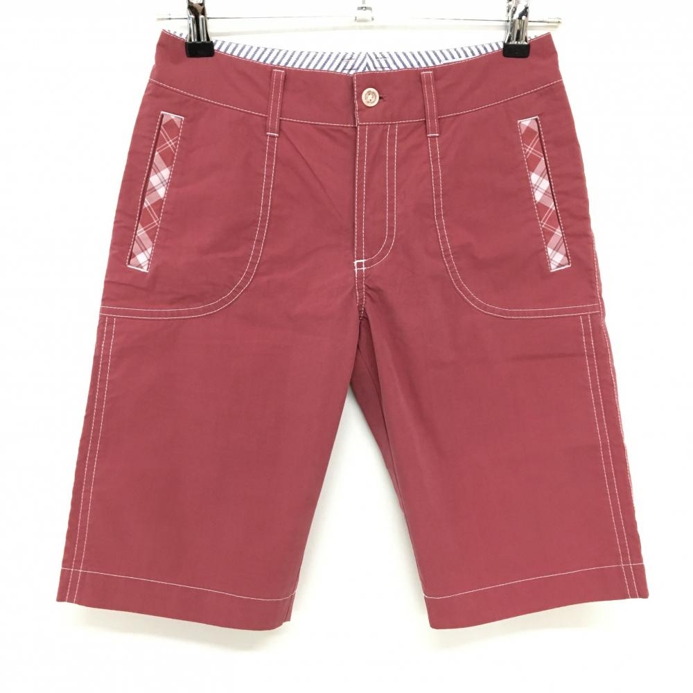 【美品】ゾーイ ハーフパンツ レッド系 ステッチ  レディース 36(S) ゴルフウェア ZOY