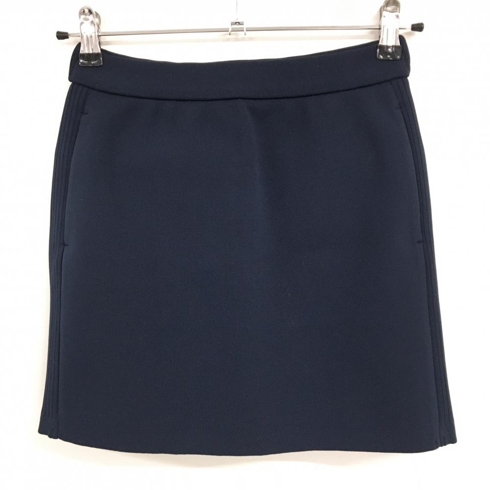 【超美品】ゾーイ ニットスカート ネイビー 後ポケットロゴ レディース 36(S) ゴルフウェア ZOY