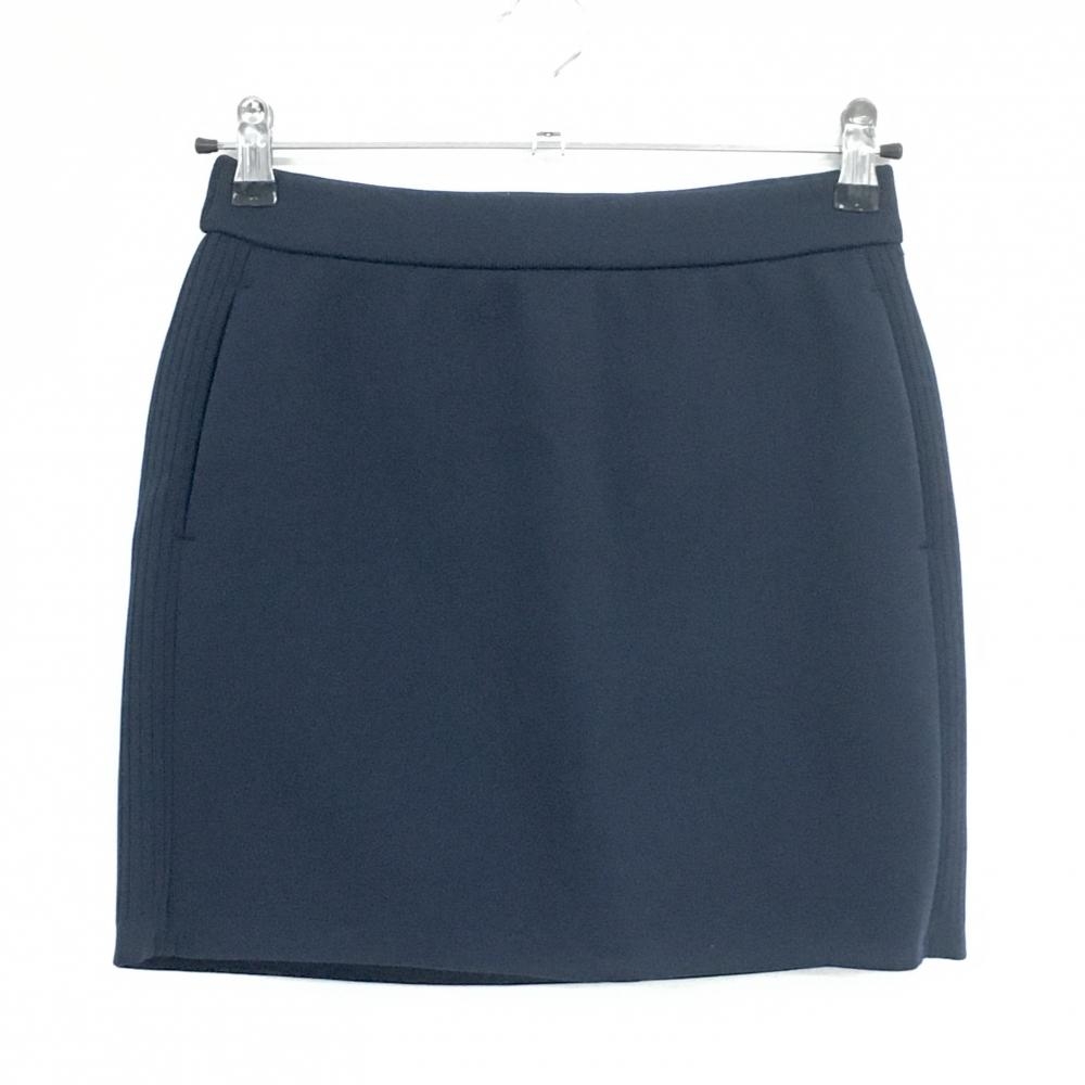 【超美品】ゾーイ ニットスカート ネイビー ウエストゴム バックロゴ レディース 38(M) ゴルフウェア ZOY