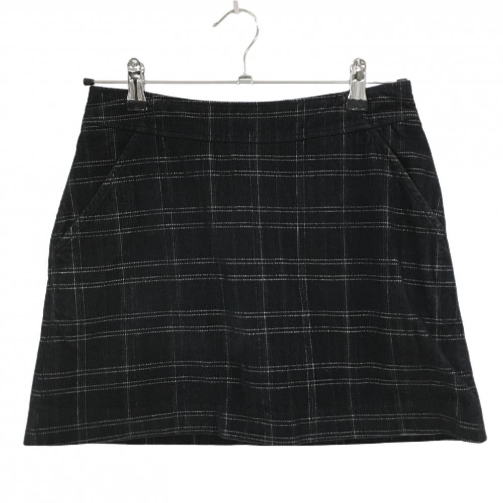 【超美品】ゾーイ スカート 黒×白 チェック コーデュロイ調 内側インナーパンツ レディース 36(S) ゴルフウェア ZOY