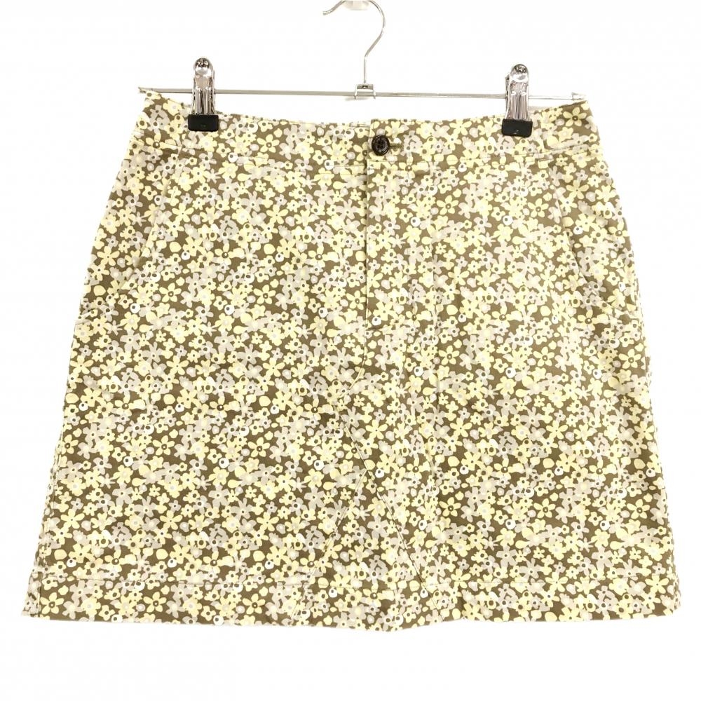 【美品】ゾーイ スカート ブラウン系×イエロー 小花総柄 レディース 38(M) ゴルフウェア ZOY