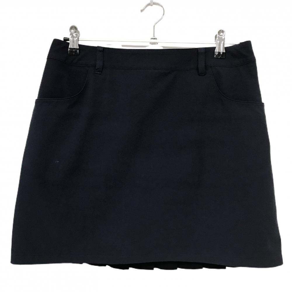 【美品】ゾーイ スカート ネイビー×白 後ろ裾プリーツ 内側インナーパンツ レディース 40(L) ゴルフウェア ZOY