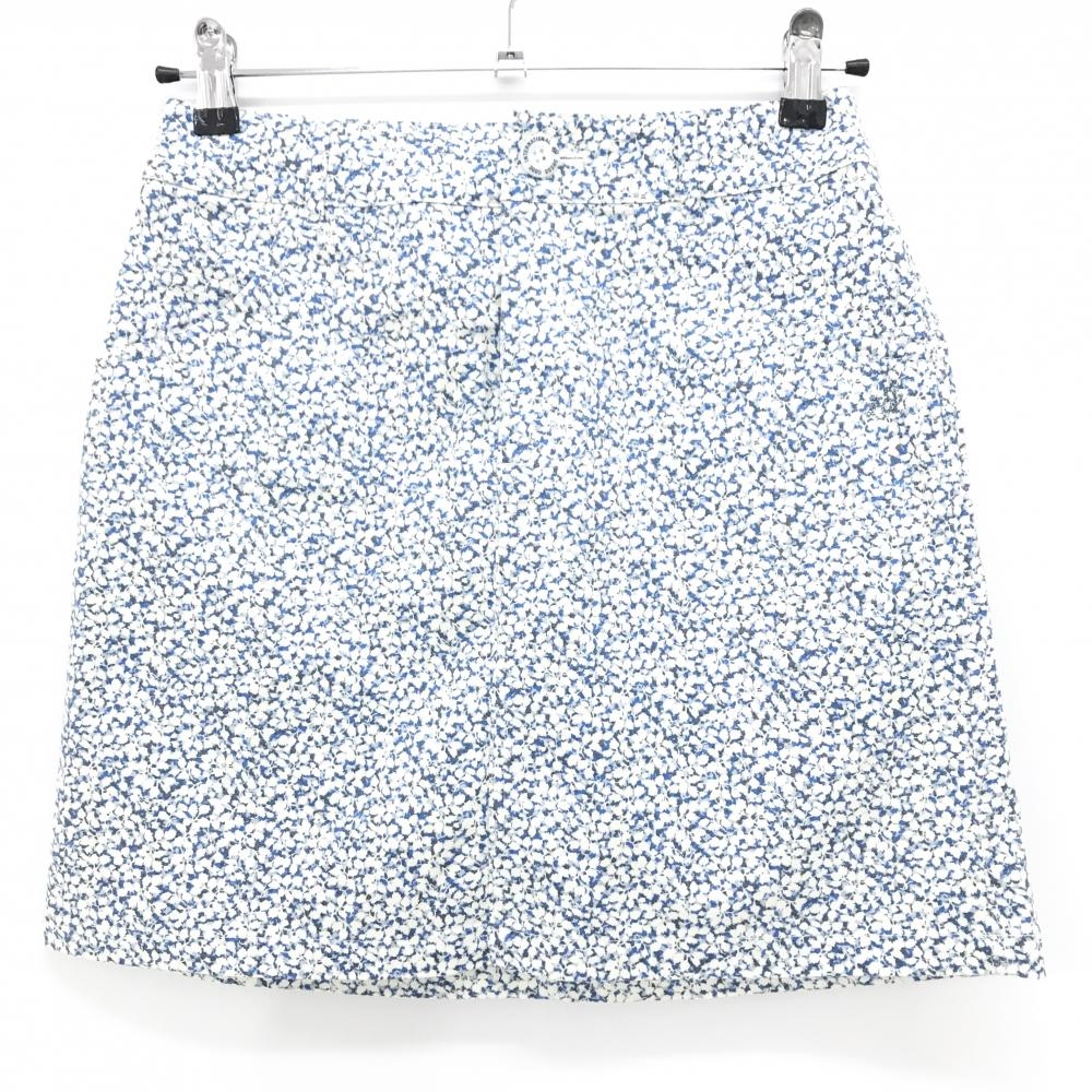 【超美品】ゾーイ×LIBERTY スカート アイボリー×ブルー系 総柄 ストレッチ レディース 36(S) ゴルフウェア ZOY