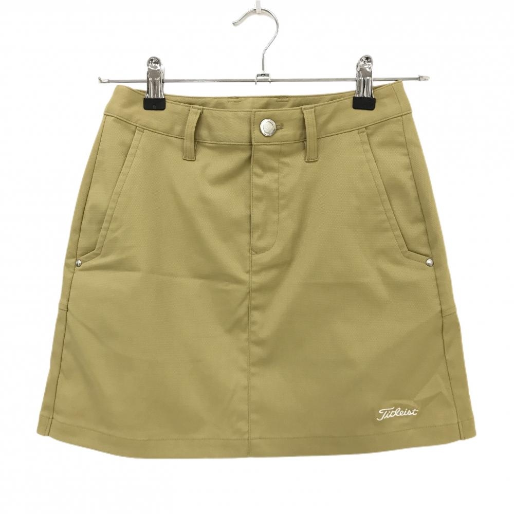 【超美品】タイトリスト スカート ベージュ ストレッチ 背面裾プリーツ  レディース SS ゴルフウェア TITLEIST