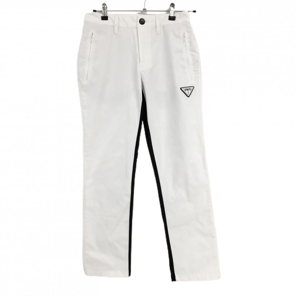 【美品】ダンスウィズドラゴン パンツ 白 内腿切替 ストレッチ レディース 3(L) ゴルフウェア Dance With Dragon