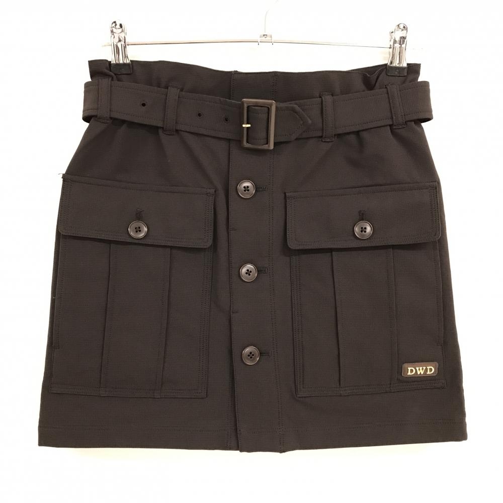 【超美品】ダンスウィズドラゴン スカート ダークブラウン フラップポケット  レディース 2(M) ゴルフウェア Dance With Dragon