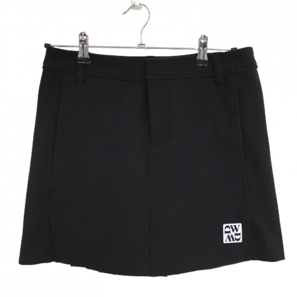 【超美品】ダンスウィズドラゴン スカート 黒 背面裾プリーツ 内側インナーパンツ  レディース 3(L) ゴルフウェア Dance With Dragon