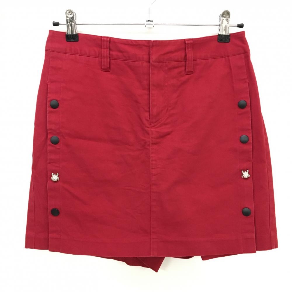 ダンスウィズドラゴン キュロットスカート レッド 前面スナップボタン チビドラ レディース 2(M) ゴルフウェア Dance With Dragon