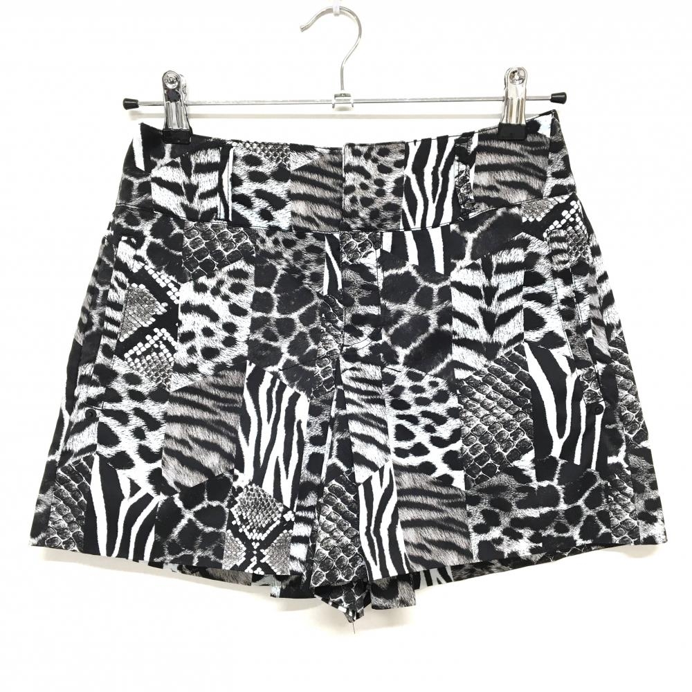 【超美品】ダンスウィズドラゴン キュロットスカート 黒×白 アニマル総柄  レディース 1(S) ゴルフウェア Dance With Dragon