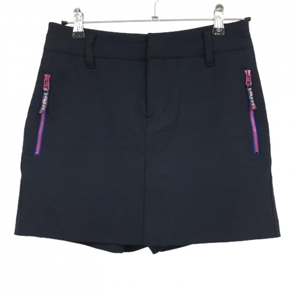 【超美品】ダンスウィズドラゴン キュロットスカート ダークネイビー×ピンク  レディース 2 ゴルフウェア Dance With Dragon