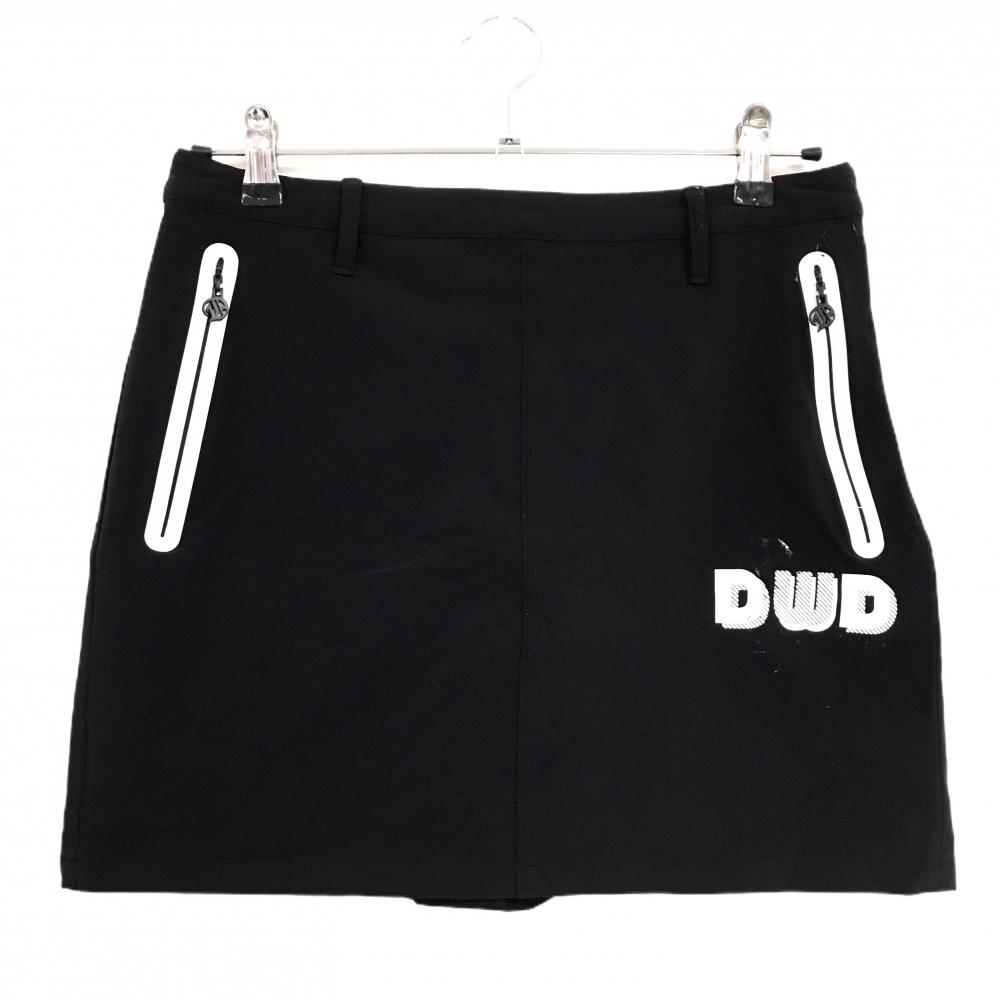 ダンスウィズドラゴン キュロットスカート 黒×白 ロゴ ストレッチ レディース 3(L) ゴルフウェア Dance With Dragon