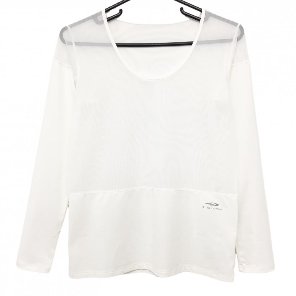 【美品】ティゴラ インナーシャツ 白 身頃メッシュ ストレッチ レディース M ゴルフウェア TIGORA