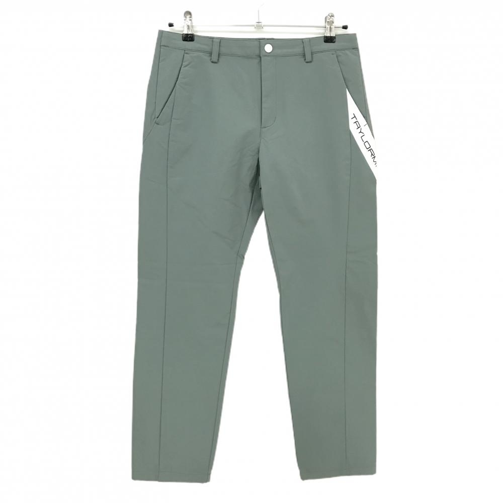【美品】テーラーメイド パンツ スモーキーグリーン×白 ロゴプリント ストレッチ  レディース O ゴルフウェア TaylorMade