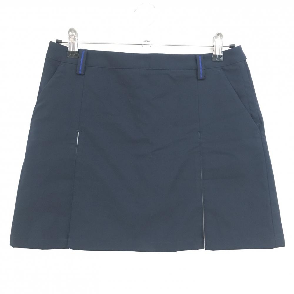 【美品】テーラーメイド ボックスプリーツスカート ネイビー×白 バックロゴ 内側インナーパンツ レディース L ゴルフウェア TaylorMade