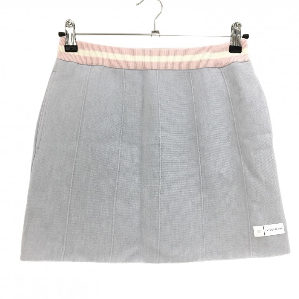 【超美品】テーラーメイド ニットスカート ライトグレー×ピンク ウール混 レディース S ゴルフウェア TaylorMade