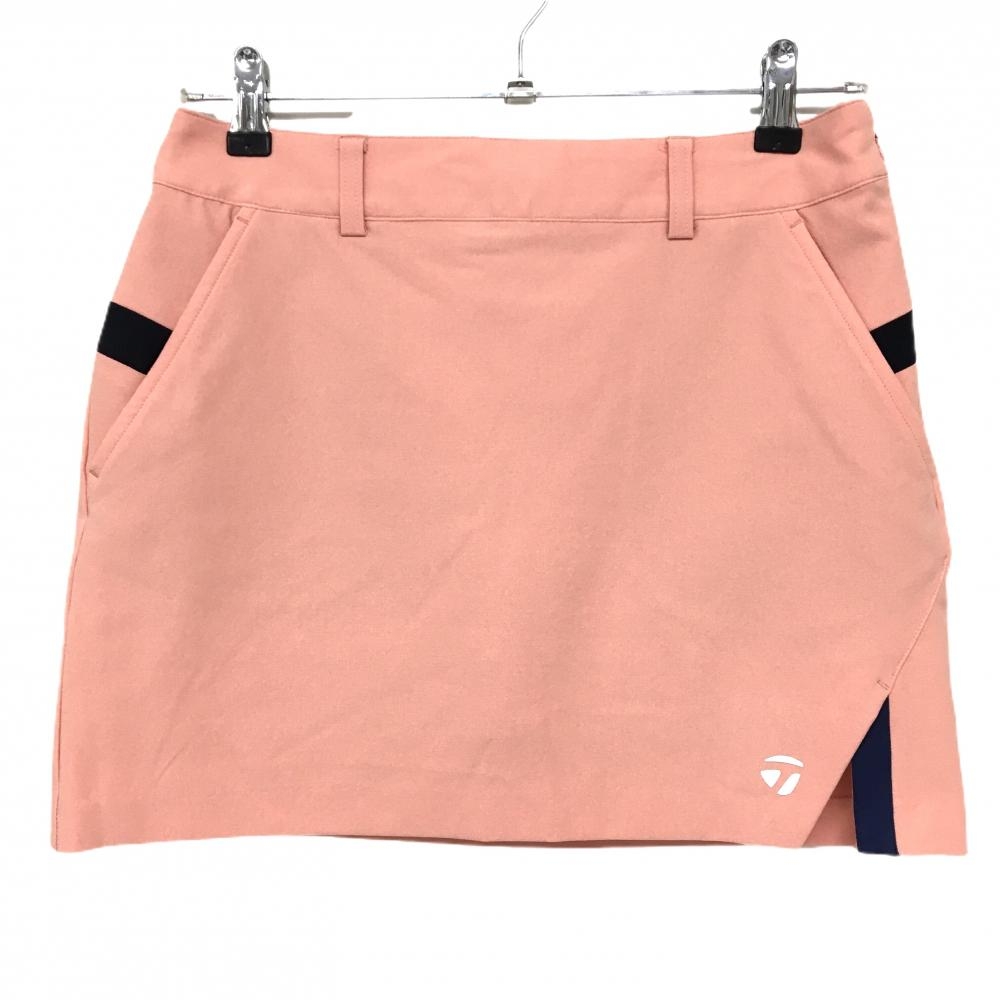 【超美品】テーラーメイド スカート サーモンピンク×ネイビー ストレッチ 内側インナーパンツ レディース S ゴルフウェア TaylorMade